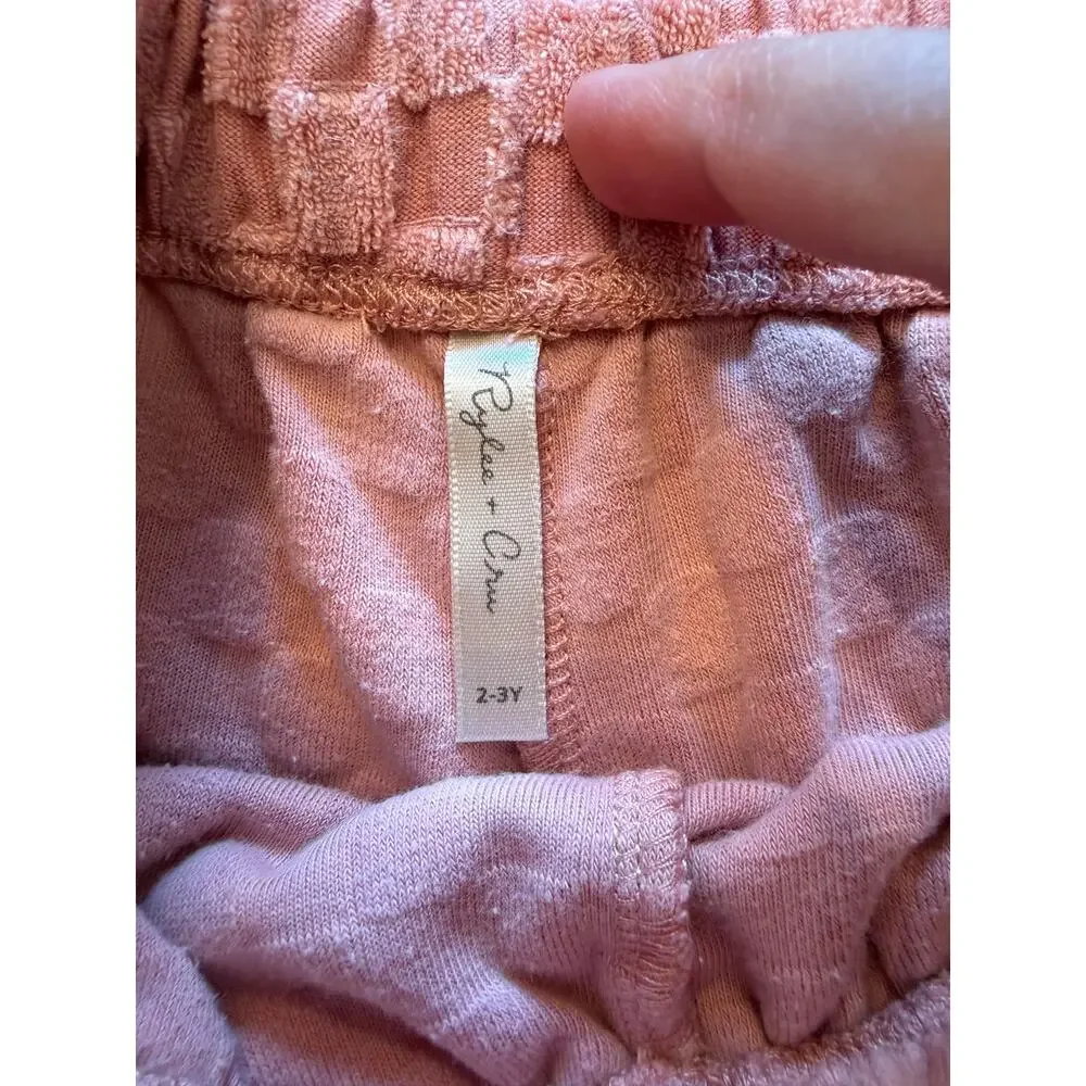 Rylee & Cru Baby Pink Check Top and Shorts Set Size 2-3 Years
